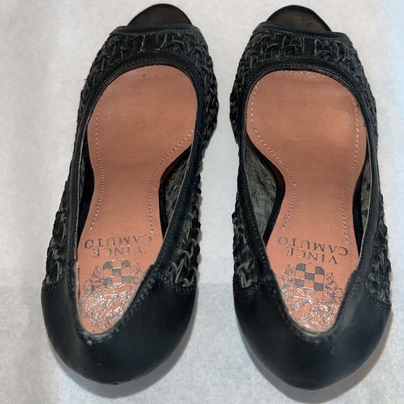 VINCE CAMUTO Woven Leather Peep Toe Platform Heels    Size 6 - Picture 4 of 8